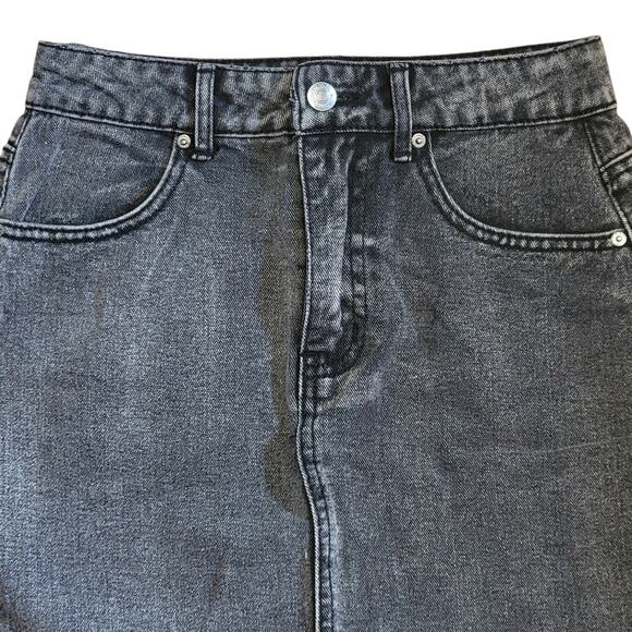 Forever 21 Black Jean Mini Skirt Womens Sz S Denim Casual Retro School Basic - Picture 2 of 6